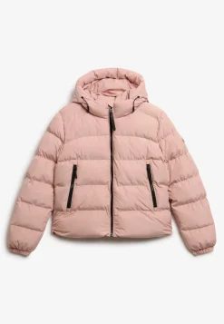 Hooded sports puffer jacket