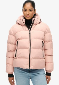 Hooded sports puffer jacket
