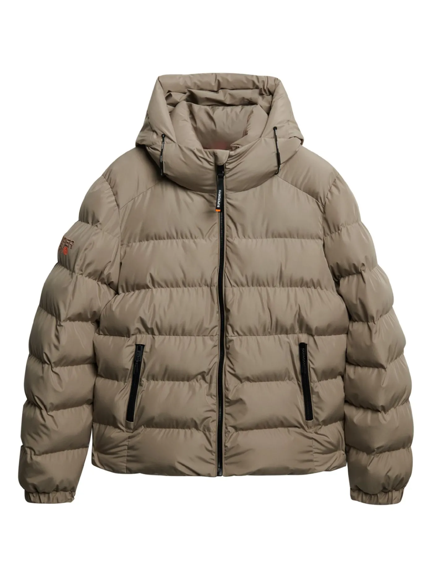 Hooded sports puffer jacket