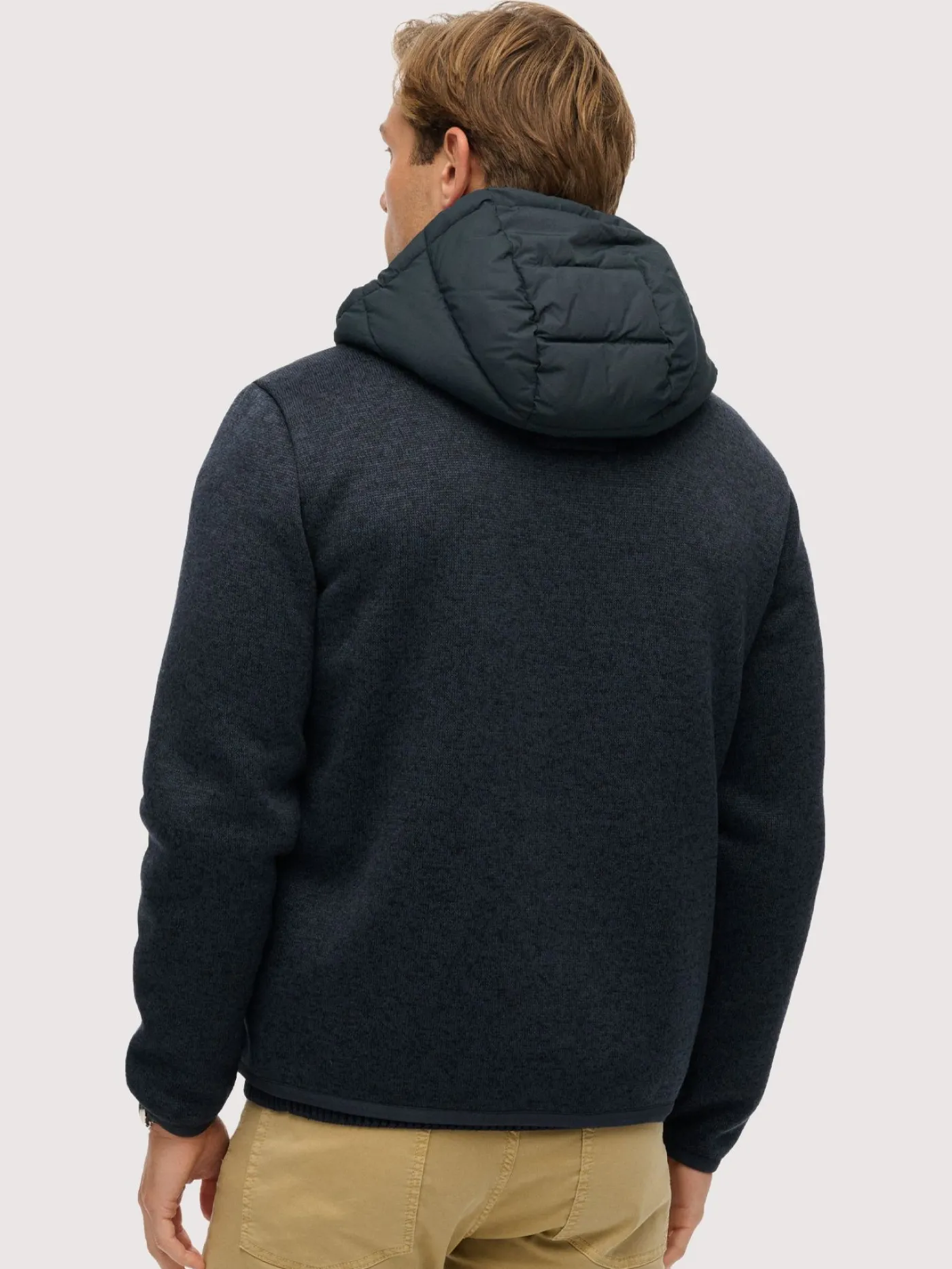 Hooded storm knit hybrid jkt
