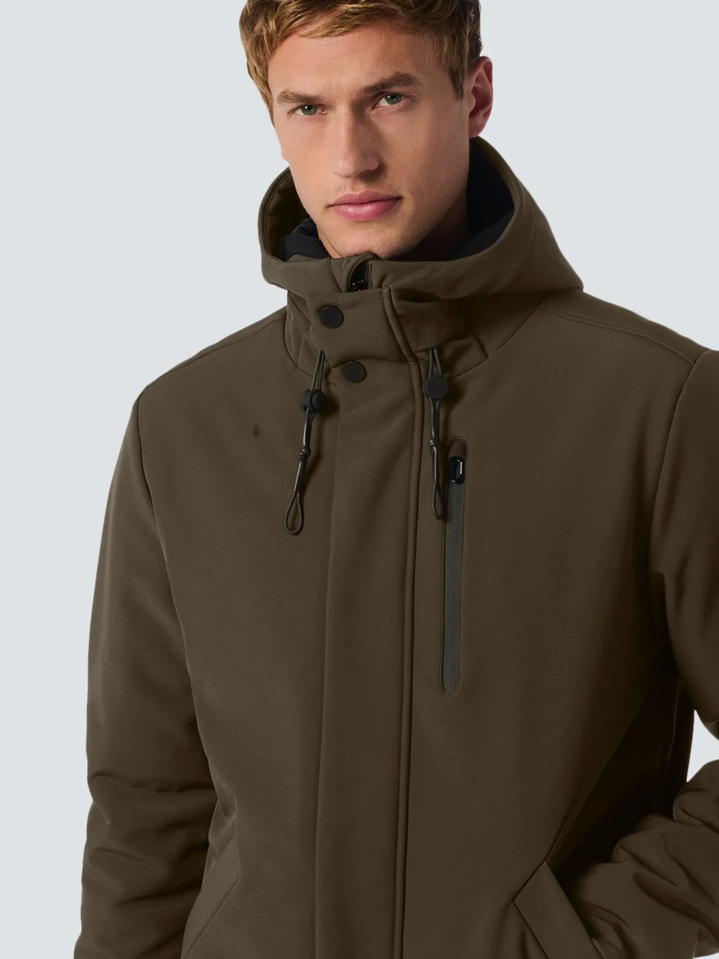 Jacket Medium Long Fit Hooded Softshell Stretch