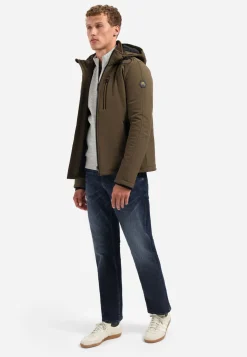 Jacket Short Fit Hooded Softshell Stretch