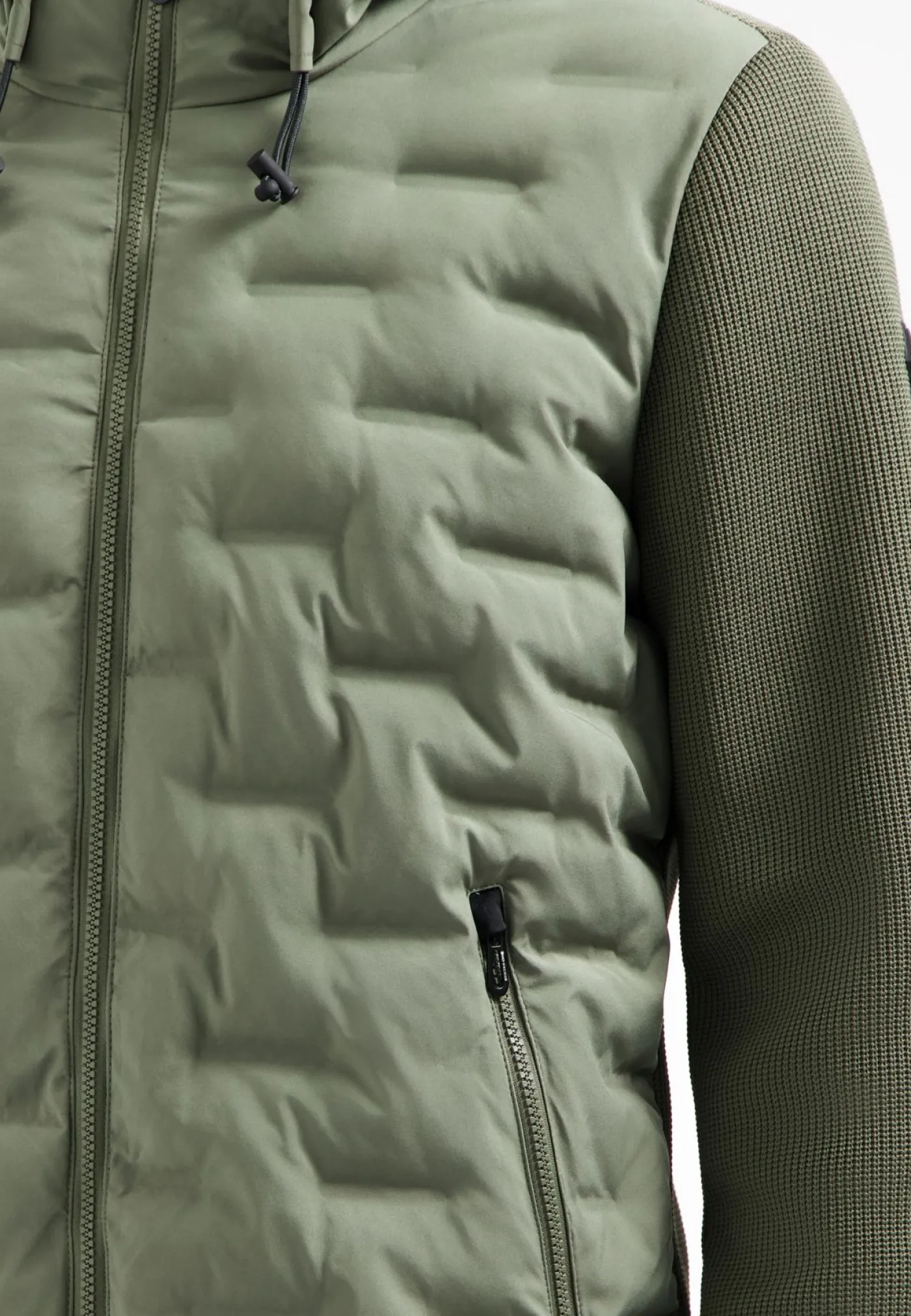 Jacket Short Fit Sealed Hooded Knitted Mix