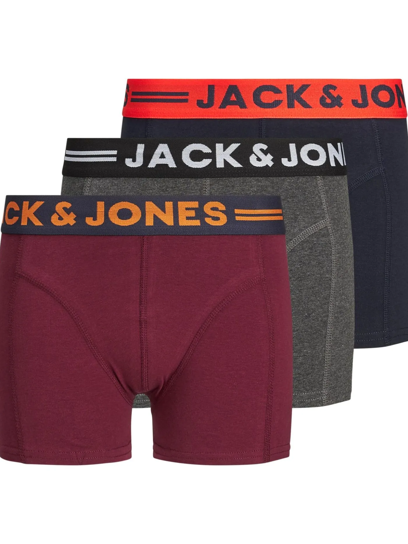 JACLICHFIELD TRUNKS 3 PACK NOOS JNR - Dark Grey Me