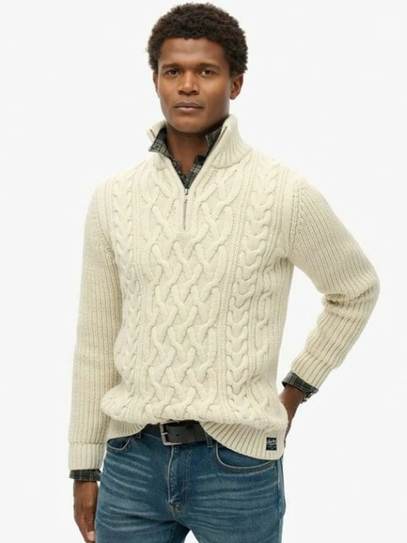 Jacob cable knit half zip