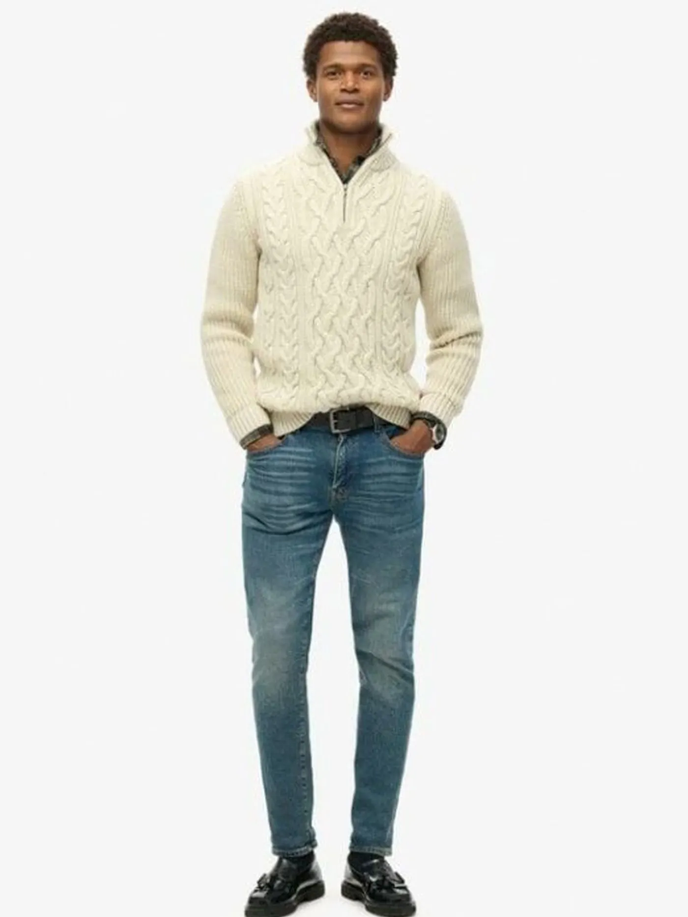 Jacob cable knit half zip