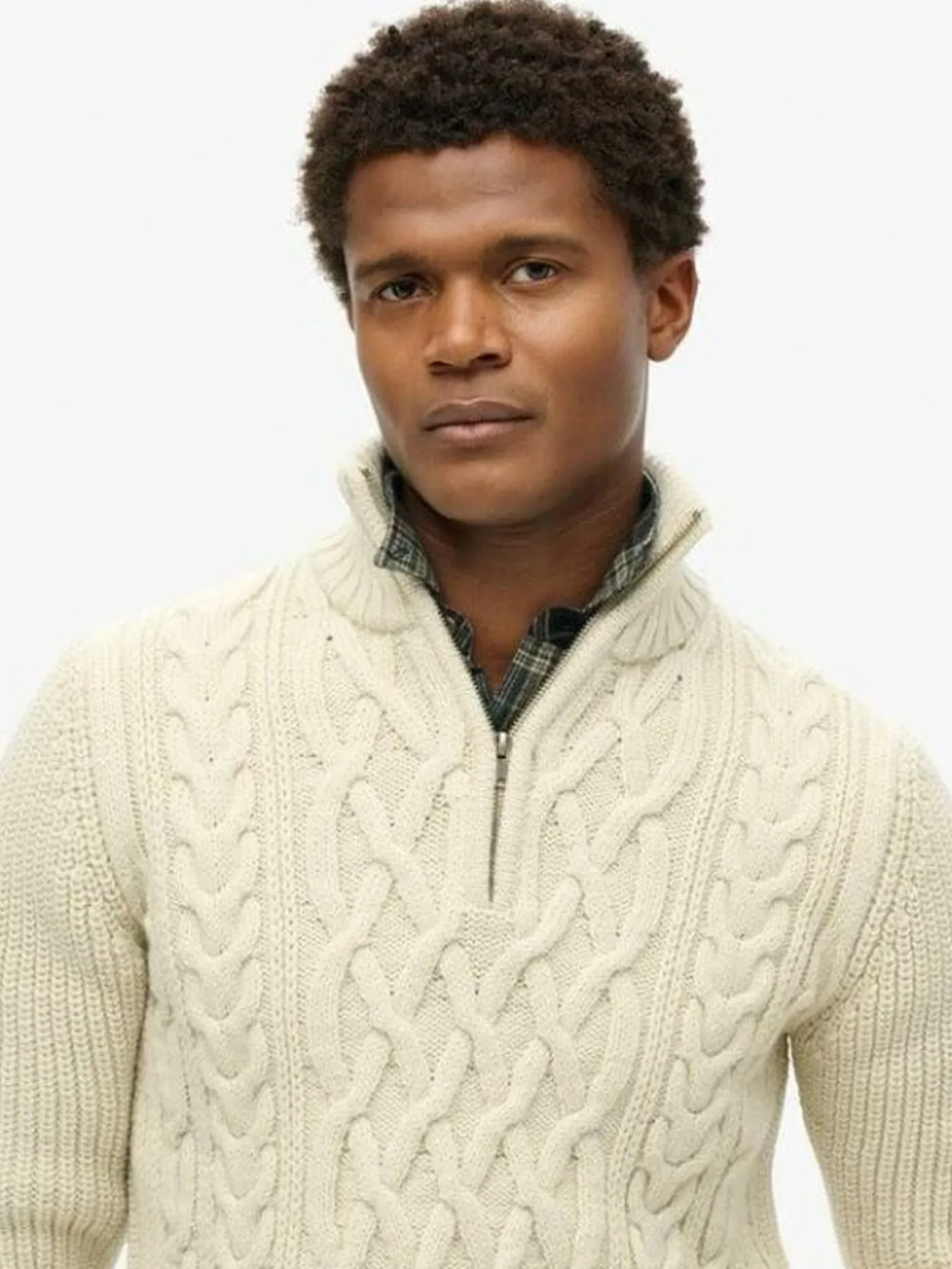 Jacob cable knit half zip