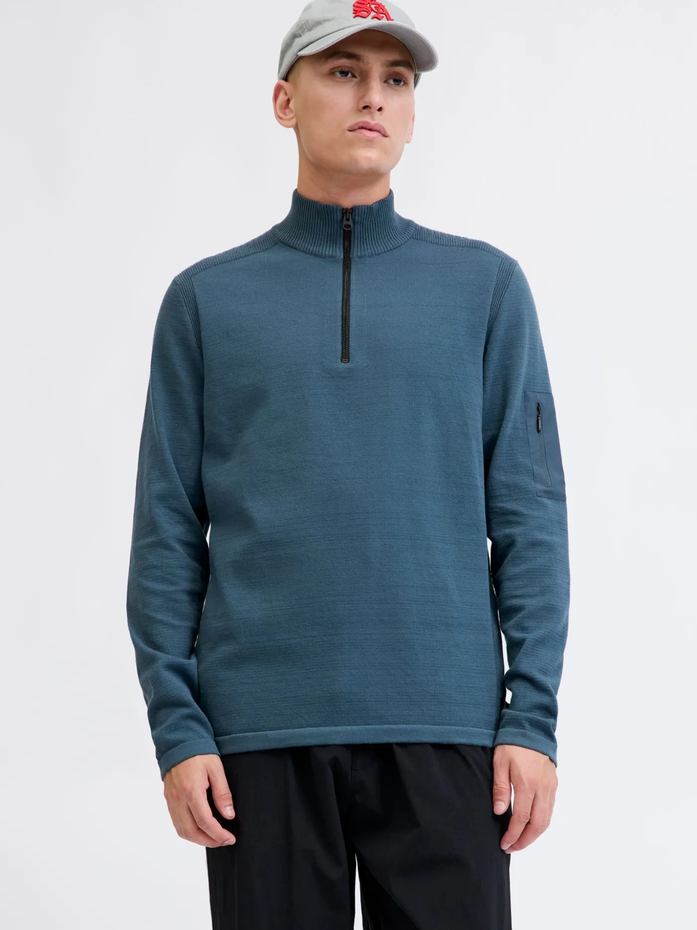 JCOMACE KNIT HALF ZIP SMU