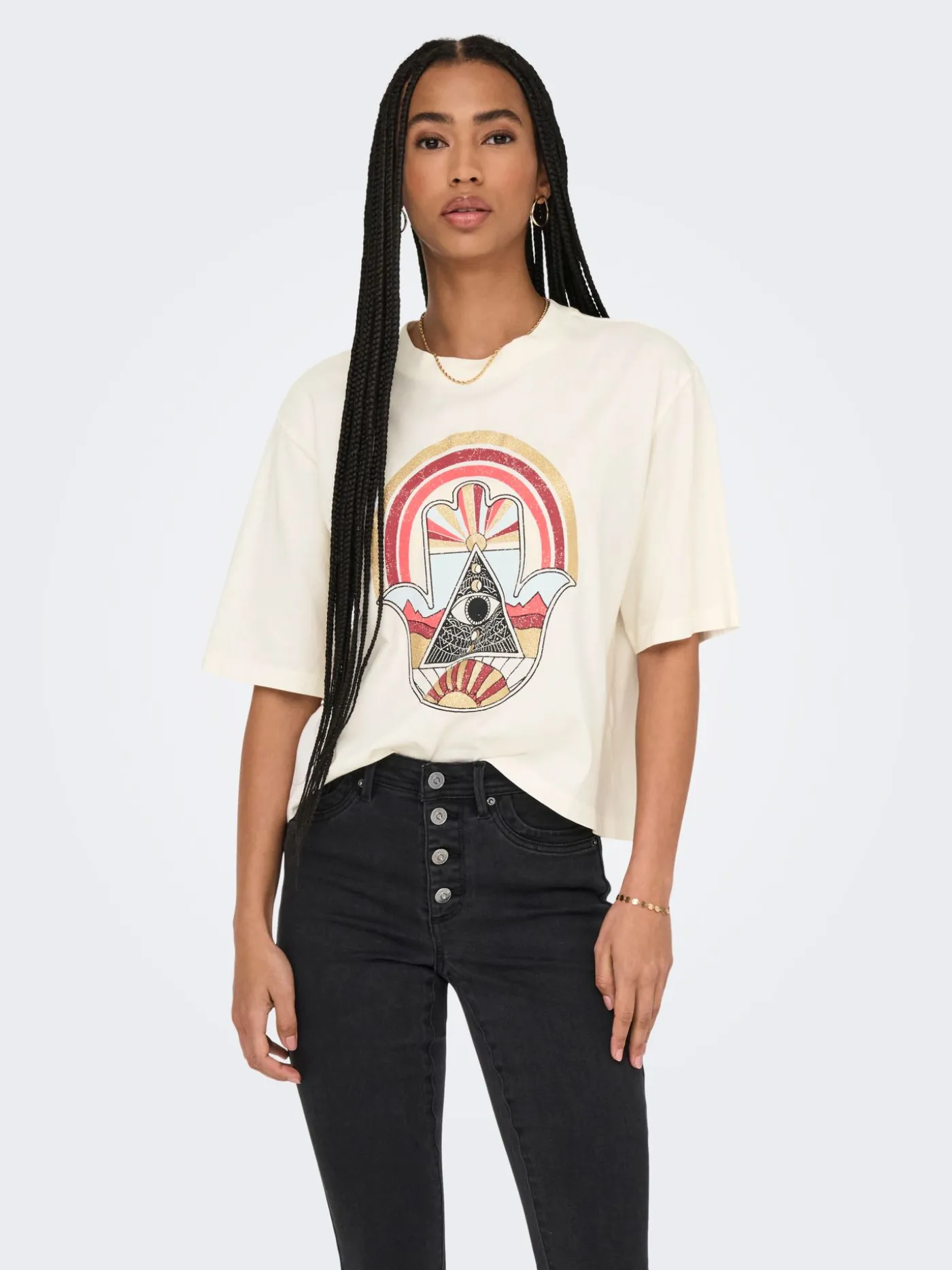 JDYCARLA S/S WASHED PRINT TOP JRS