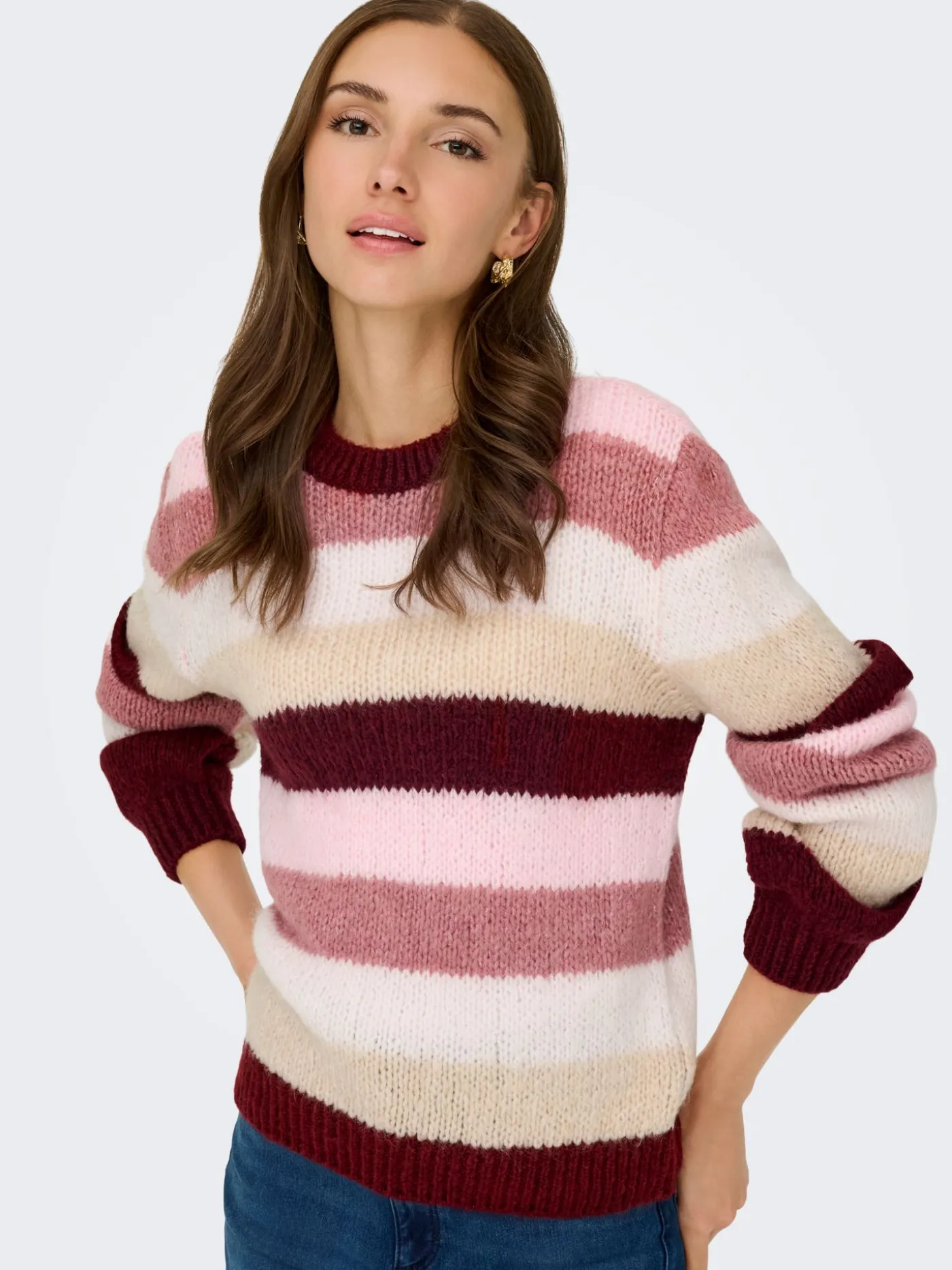 JDYDINEA L/S O-NECK STRIPE PULLOVER