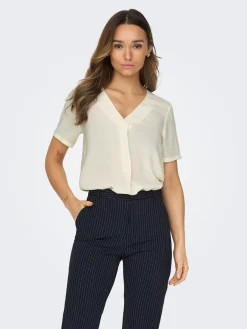 JDYDIVYA LIFE S/S V-NECK TOP WVN DI