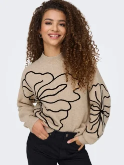 JDYJELLA L/S FLOWER PULLOVER KNT NO