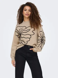JDYJELLA L/S FLOWER PULLOVER KNT NO