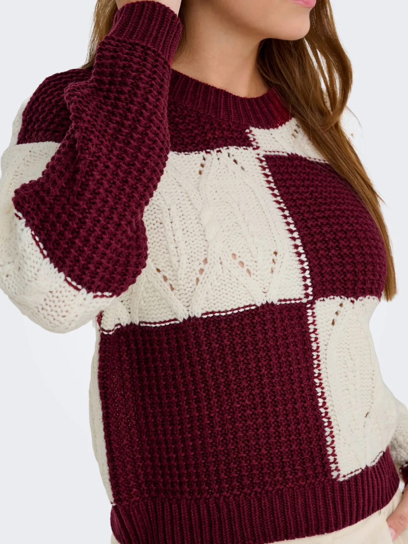 JDYJUSTY L/S MIX STRUC PULLOVER KNT