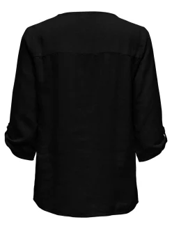 JDYSAY 3/4 LINEN V-NECK TOP WVN DIA