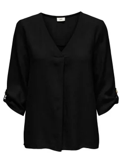 JDYSAY 3/4 LINEN V-NECK TOP WVN DIA