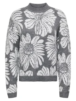 JDYSIGNE L/S O-NECK FLOWER JACQ PUL