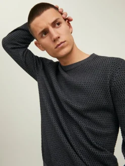 JJEATLAS KNIT CREW NECK NOOS - Dark Grey Melange