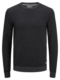 JJEATLAS KNIT CREW NECK NOOS - Dark Grey Melange