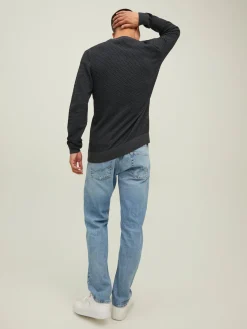 JJEATLAS KNIT CREW NECK NOOS - Dark Grey Melange