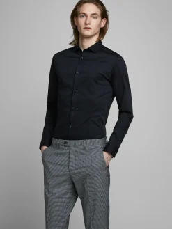 JJPRPARMA SHIRT L/S NOOS - Black/SUPER SLIM