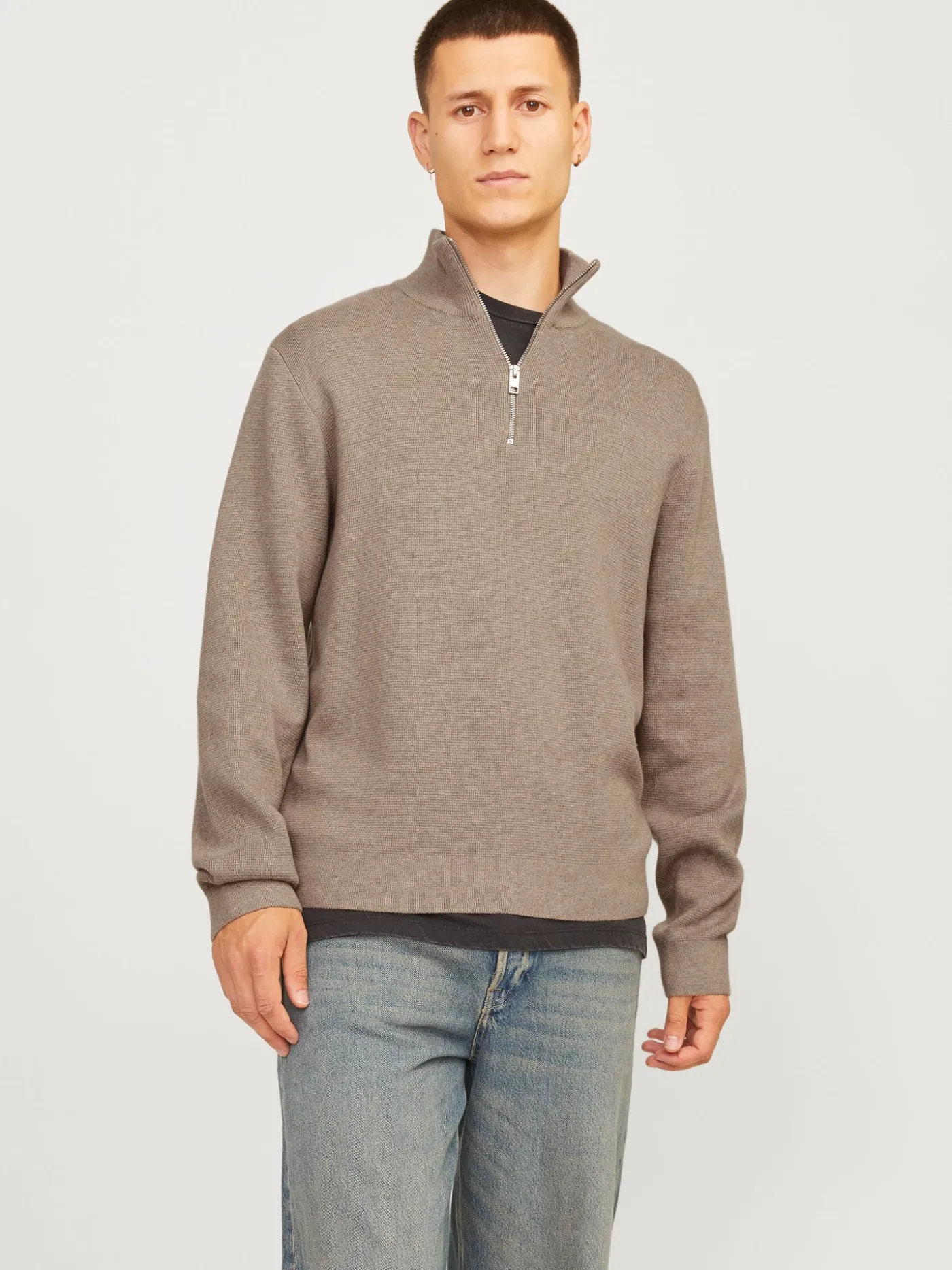 JPRBLAMILANO STITCH KNIT HALF ZIP S