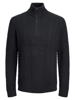JPRBLUSEAN KNIT CABLE HALF ZIP SN