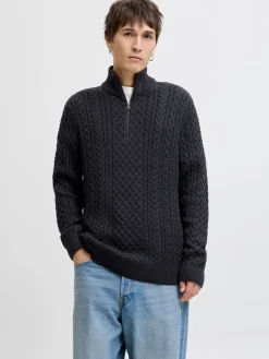 JPRBLUSEAN KNIT CABLE HALF ZIP SN