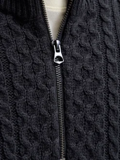 JPRBLUSEAN KNIT CABLE HALF ZIP SN