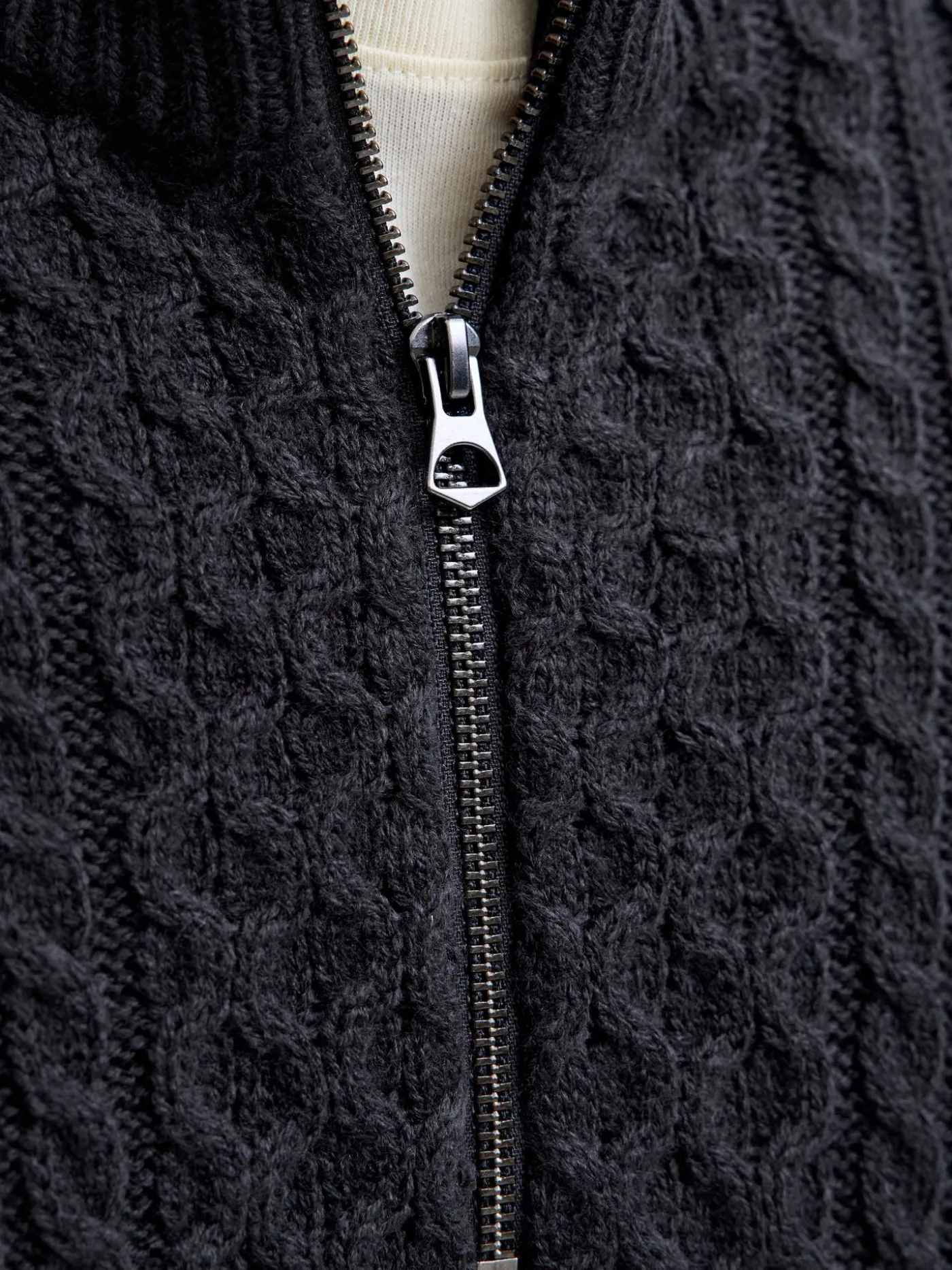 JPRBLUSEAN KNIT CABLE HALF ZIP SN