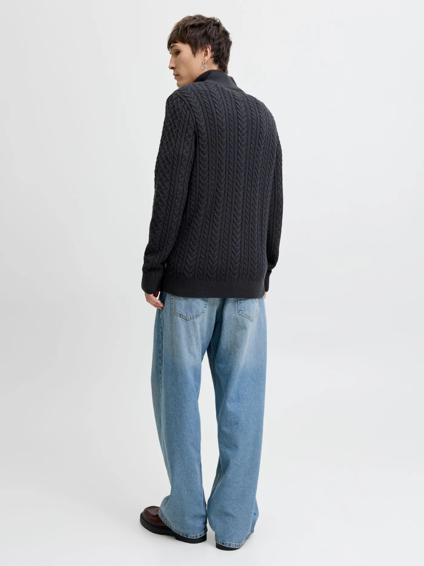 JPRBLUSEAN KNIT CABLE HALF ZIP SN
