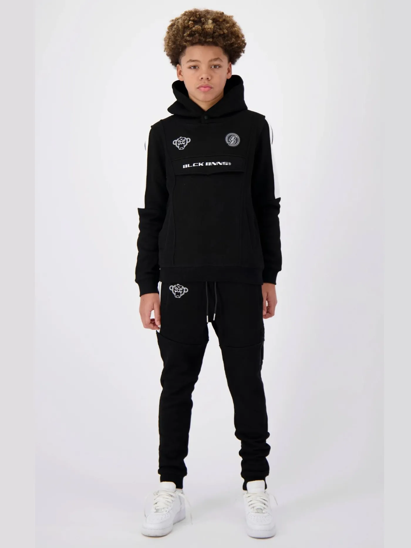 Jr.Anorak stripe hoodie