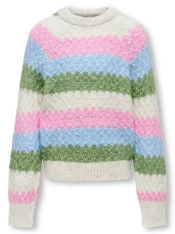 KOGCHOLE L/S O-NECK STRIPE KNT