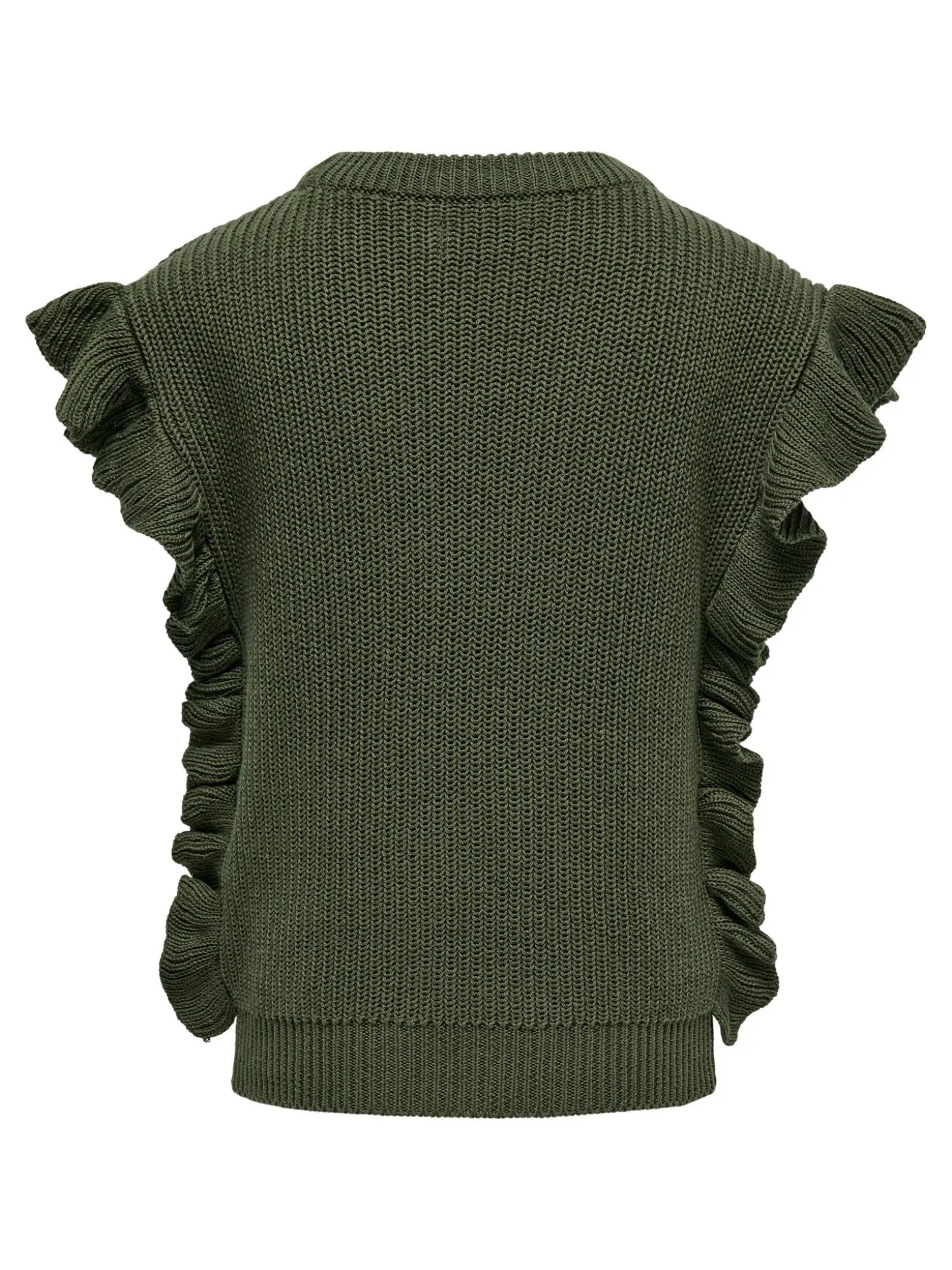 KOGGITTA S/L FRILL VEST KNT - Olive Night