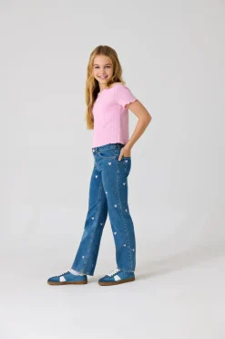 KOGJUICY WIDE LEG HEART EMB JEANS N