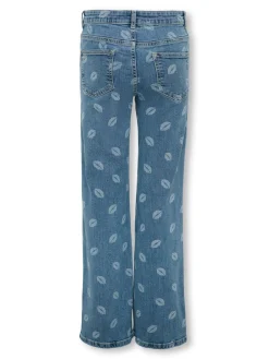 KOGJUICY WIDE LEG LIP PRINT DNM