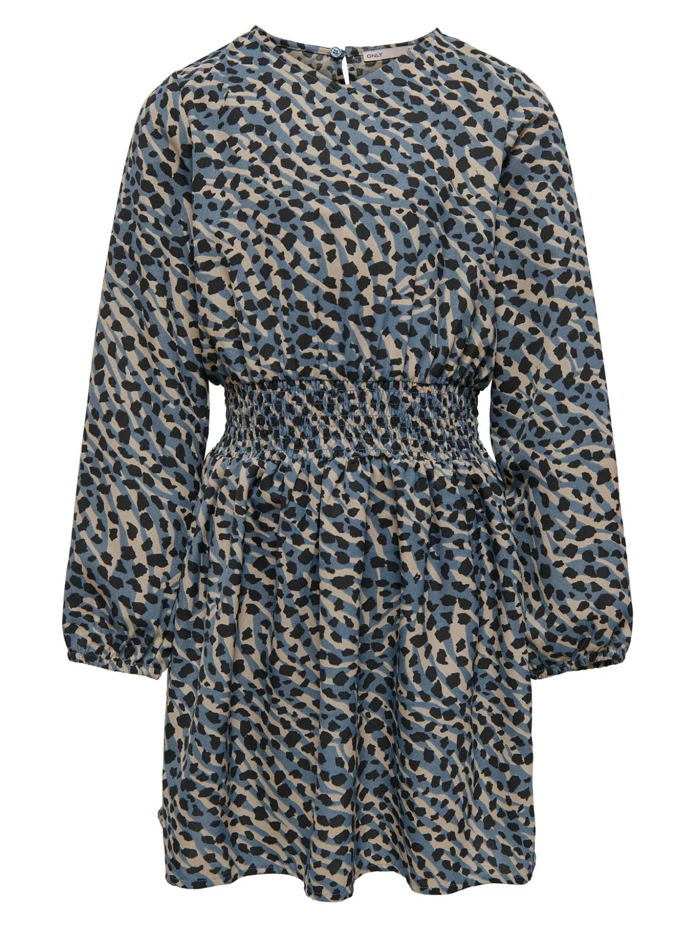 KOGLINO L/S SMOCK DRESS PTM - Blue Mirage/ANIMAL C