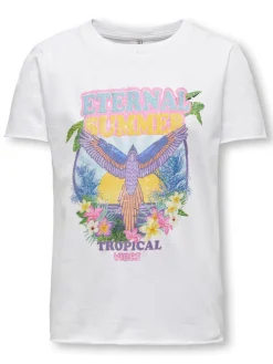 KOGLUCY FIT S/S SUMMER TOP BOX JRS - Bright White/