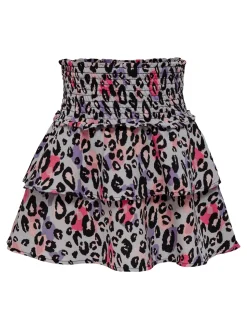 KOGSELMA-MOLLY LAYERED SMOCK SKIRT - Thistle/VIBRA