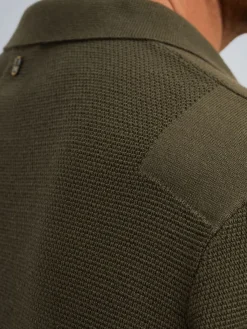 Long sleeve polo structure knit