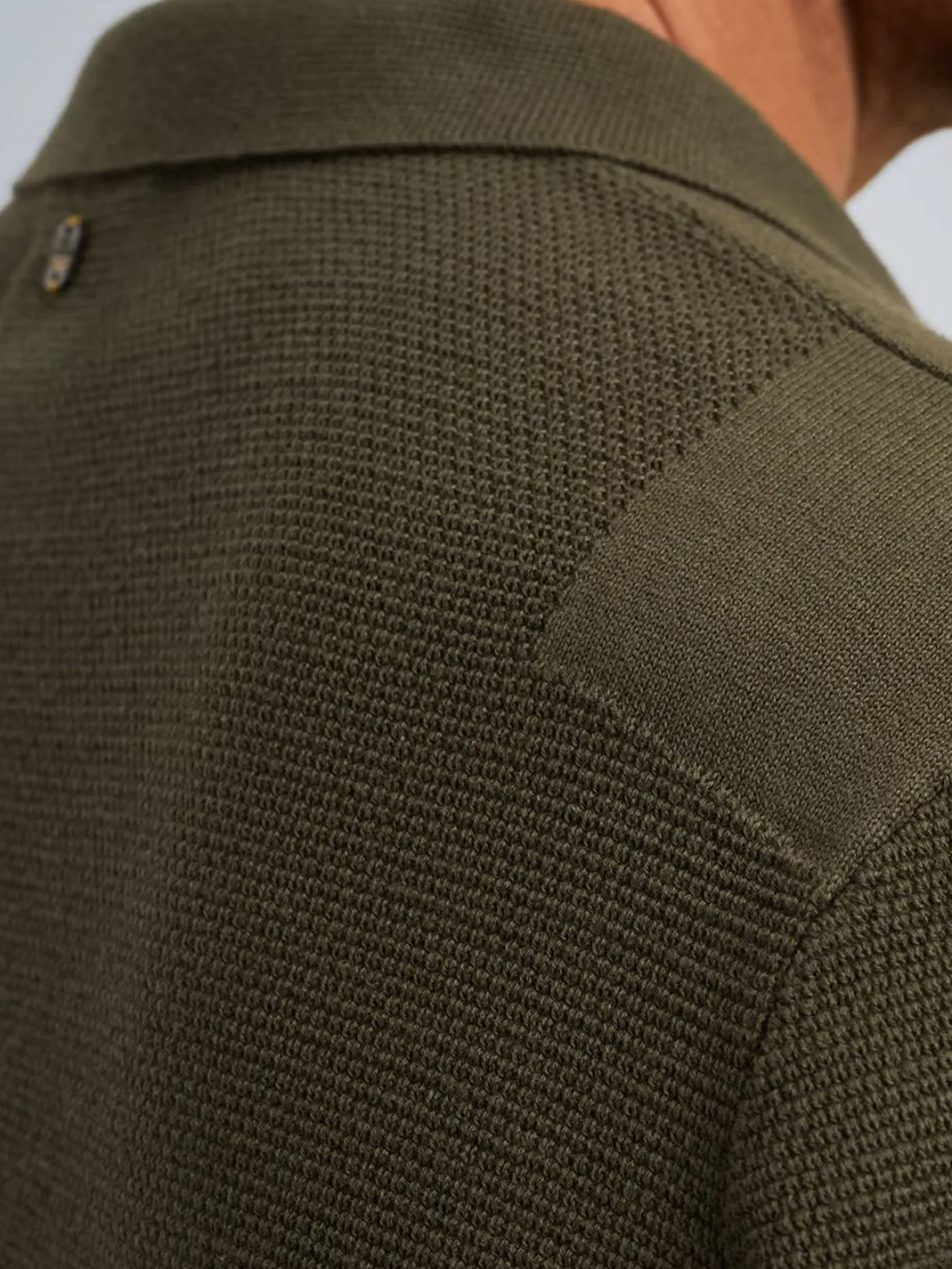 Long sleeve polo structure knit