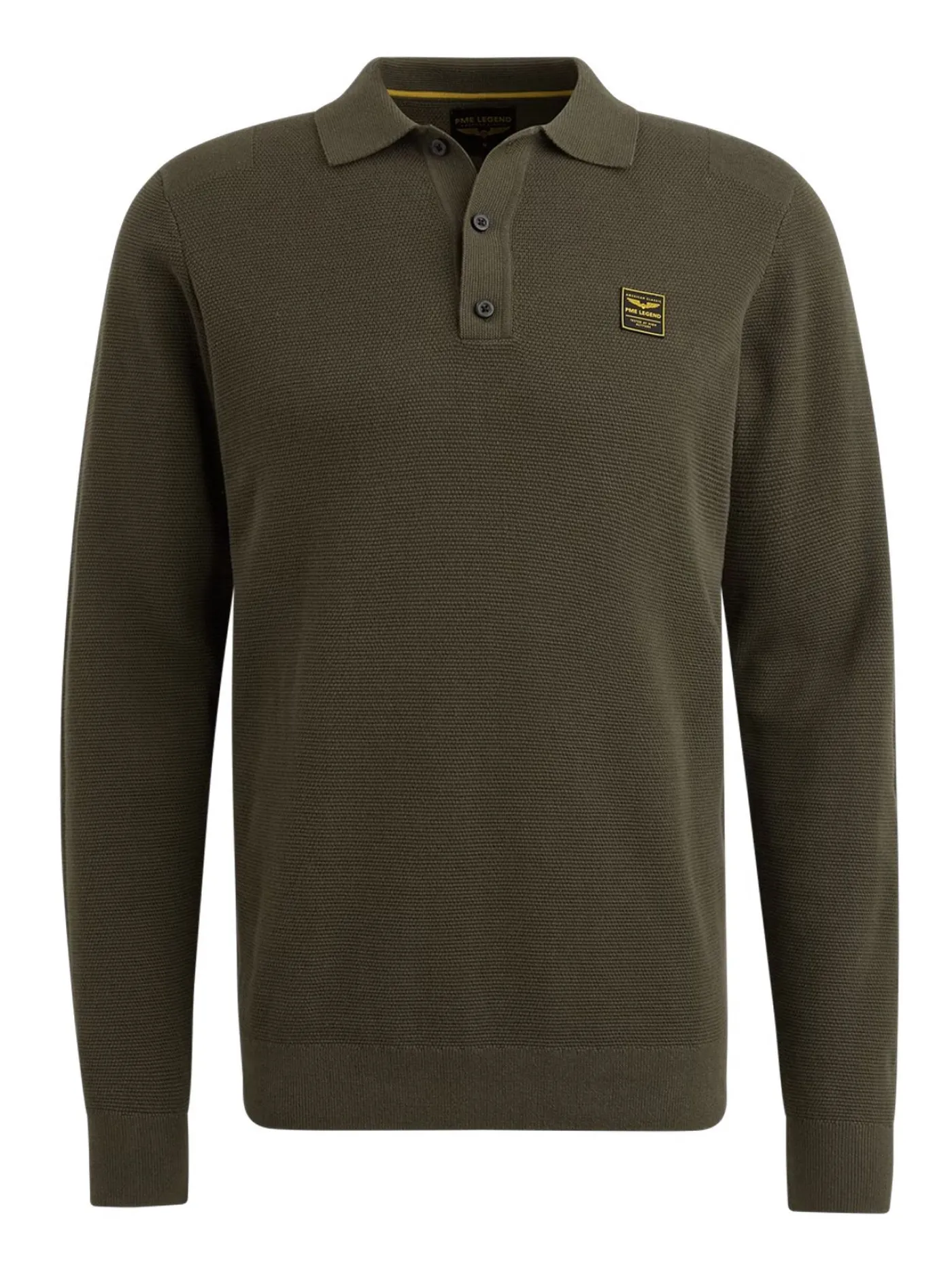 Long sleeve polo structure knit