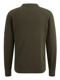 Long sleeve polo structure knit