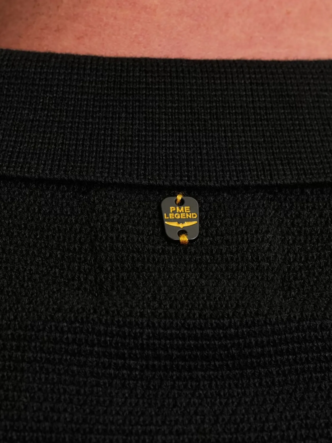 Long sleeve polo structure knit