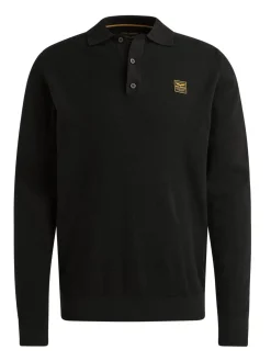 Long sleeve polo structure knit
