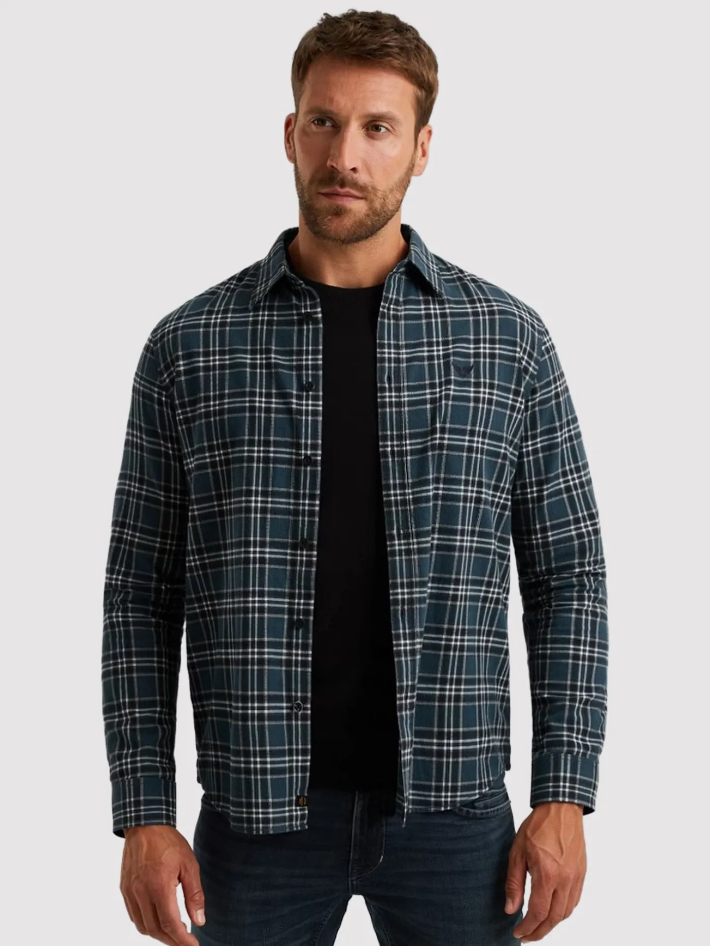 LONG SLEEVE SHIRT Herringbone Yarn