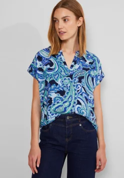 LTD QR Shirtblouse w splitneck