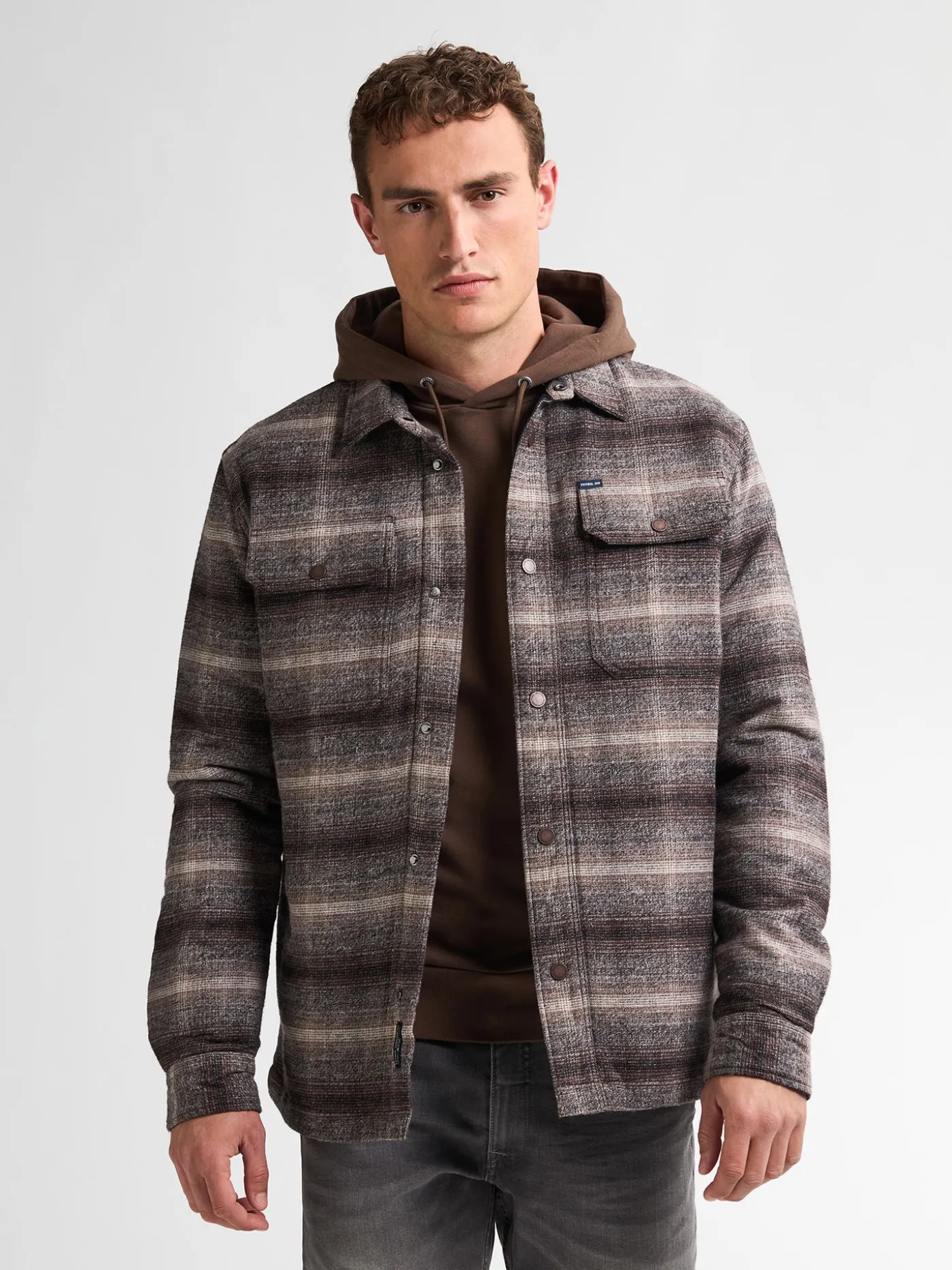 Men Shirt Long Sleeve Check