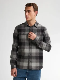Men Shirt Long Sleeve Check