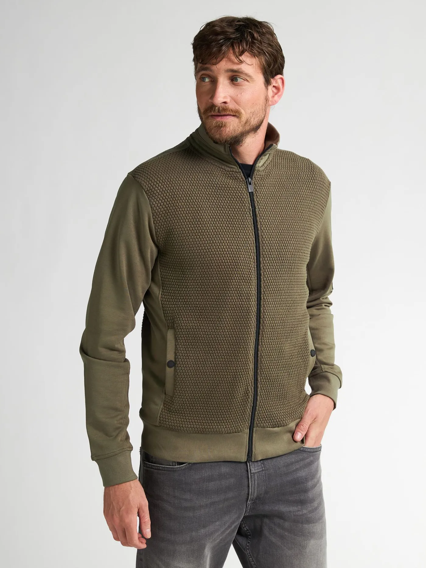 Men Sweater Collar Zip
